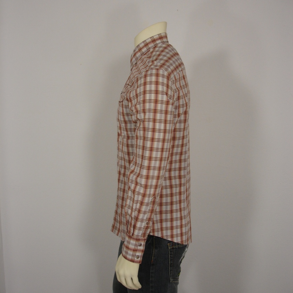 JOHN VARVATOS STAR USA PLAIDS WESTERN SHIRT M - Picture 2 of 8